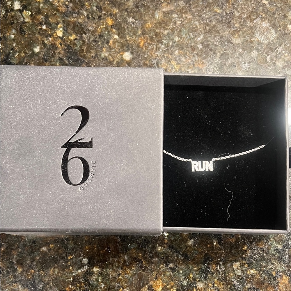 26.2 White Gold Diamond RUN Necklace